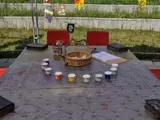 set up for the workshop outside