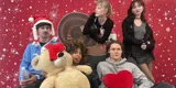 three girls, two guys and a teddy bear
