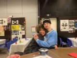 two people hugging