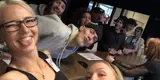 A group of people smiling